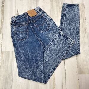 Vintage LEVI'S 501 Button Fly Jeans Acid Wash Blue 80s Rigid Mom Style Size 00